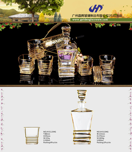 Whiskey glass bottle and cups set